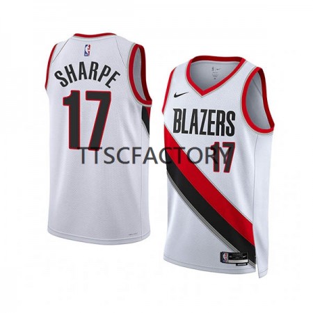 Canotte Uomo Portland Trail Blazers Shaedon Sharpe 17 Nike 2022-23 Association Edition Bianco Swingman